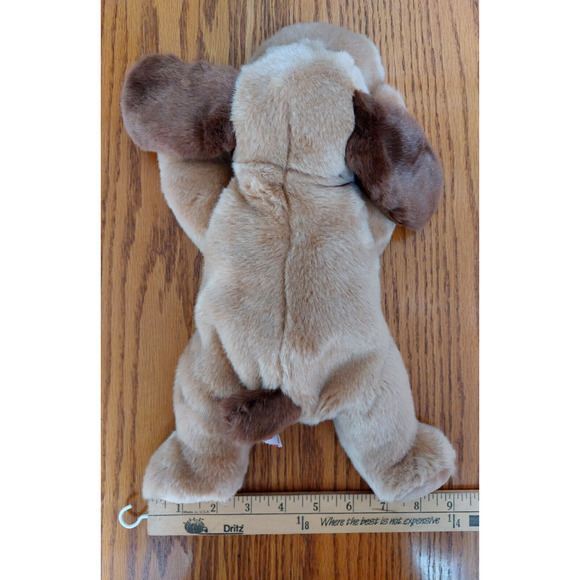 Ty Beanie Buddies Baby Bones Dog Plush aBrown Stuffed Animal Laying Down Toy - Picture 7 of 7
